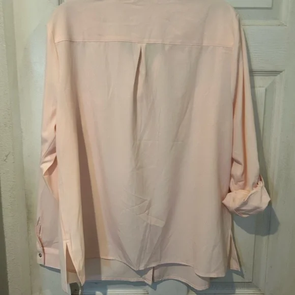NWT Notations  Light Pink Button Down Front Long Sleeve Blouse - Picture 2 of 9